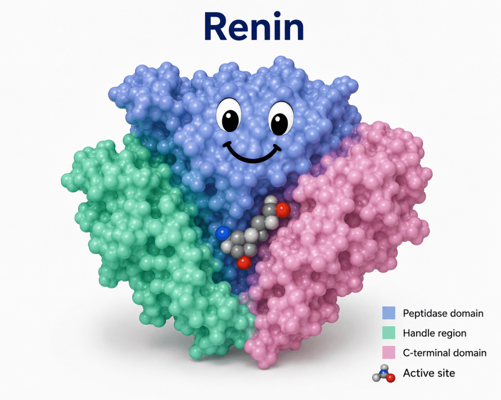 The molecular shape of renin.